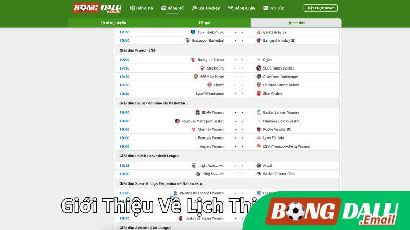 Giới Thiệu Về Lịch Thi Đấu Bóng Rổ Giới Thiệu Về Lịch Thi Đấu Bóng Rổ