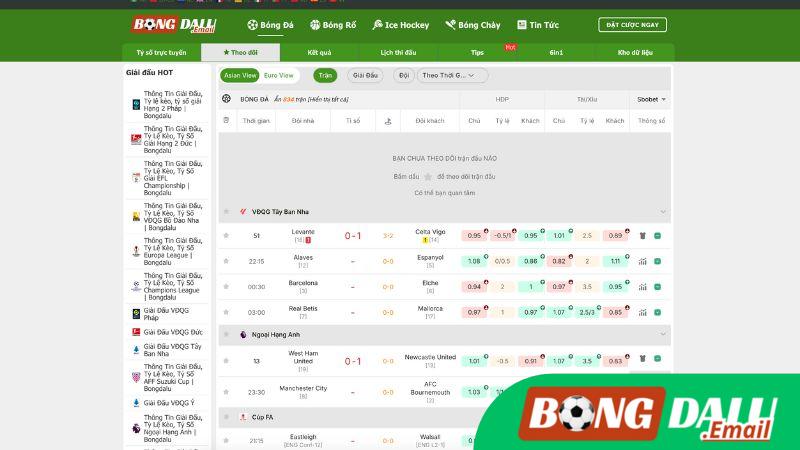 Theo Dõi Tỷ Số Trực Tiếp