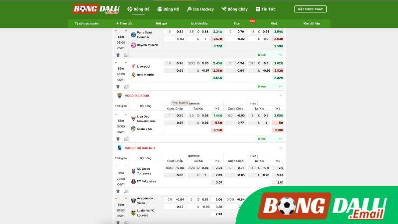 Tỷ Lệ Kèo Trên Bongdalu